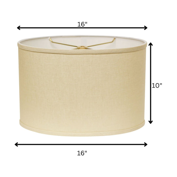 HomeRoots Beige Linen Oval Lamp Shade – Mid-Century Modern Design for Cozy, Stylish Ambiance in Any Room Beige 470215