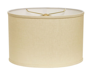 HomeRoots Beige Linen Oval Lamp Shade – Mid-Century Modern Design for Cozy, Stylish Ambiance in Any Room Beige 470215