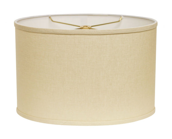 HomeRoots Beige Linen Oval Lamp Shade – Mid-Century Modern Design for Cozy, Stylish Ambiance in Any Room Beige 470215