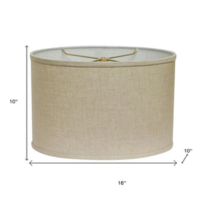 HomeRoots Beige Linen Oval Lamp Shade – Mid-Century Modern Design for Cozy, Stylish Ambiance in Any Room Heather 470216