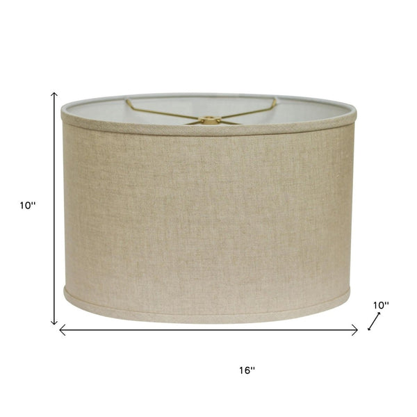 HomeRoots Beige Linen Oval Lamp Shade – Mid-Century Modern Design for Cozy, Stylish Ambiance in Any Room Heather 470216