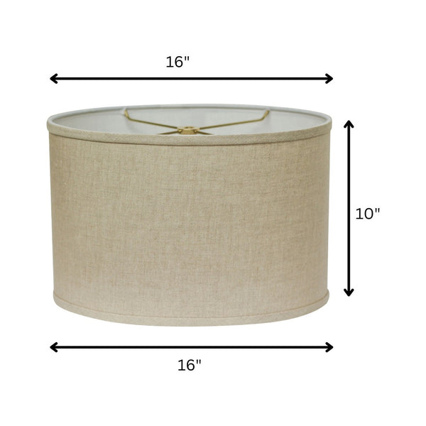 HomeRoots Beige Linen Oval Lamp Shade – Mid-Century Modern Design for Cozy, Stylish Ambiance in Any Room Heather 470216