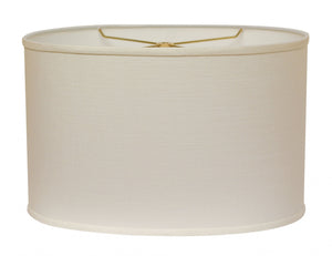 Homeroots 16" White Throwback Oval Linen Lampshade  Linen 470217