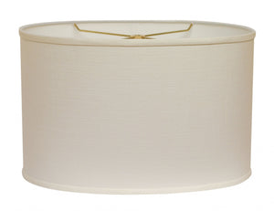 Homeroots 16" White Throwback Oval Linen Lampshade  Linen 470217