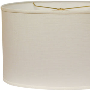 Homeroots 16" White Throwback Oval Linen Lampshade  Linen 470217