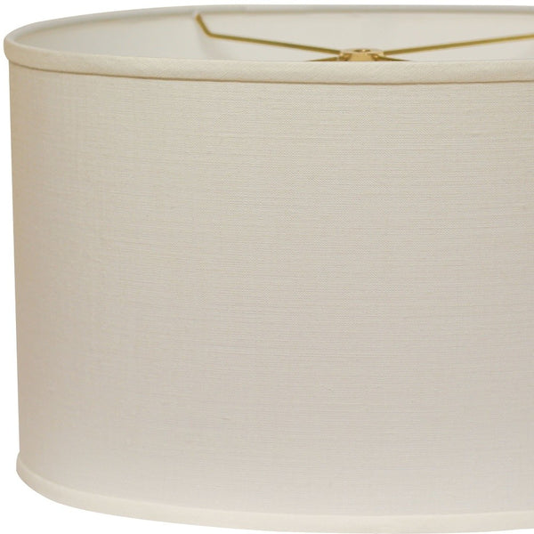 Homeroots 16" White Throwback Oval Linen Lampshade  Linen 470217