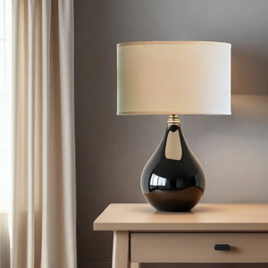 HomeRoots Ivory Oval Lamp Shade - Mid-Century Inspired Design for Elegant Illumination in Any Room Decor 470218
