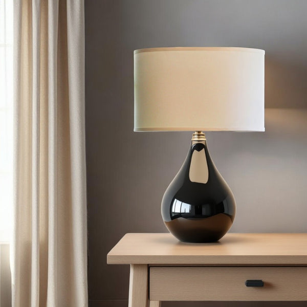 HomeRoots Ivory Oval Lamp Shade - Mid-Century Inspired Design for Elegant Illumination in Any Room Decor 470218