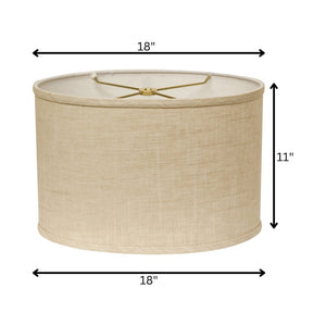 HomeRoots Light Yellow Linen Oval Lamp Shade - Mid-Century Charm for Cozy Spaces, Easy Installation & Style Upgrade 470220