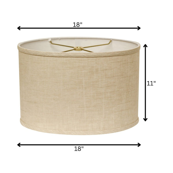 HomeRoots Light Yellow Linen Oval Lamp Shade - Mid-Century Charm for Cozy Spaces, Easy Installation & Style Upgrade 470220