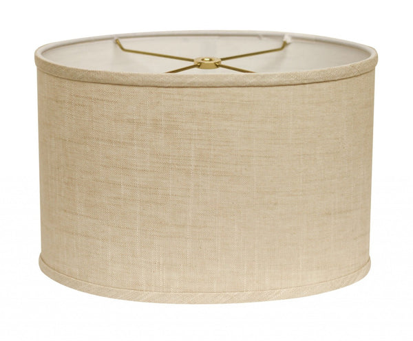 HomeRoots Light Yellow Linen Oval Lamp Shade - Mid-Century Charm for Cozy Spaces, Easy Installation & Style Upgrade 470220