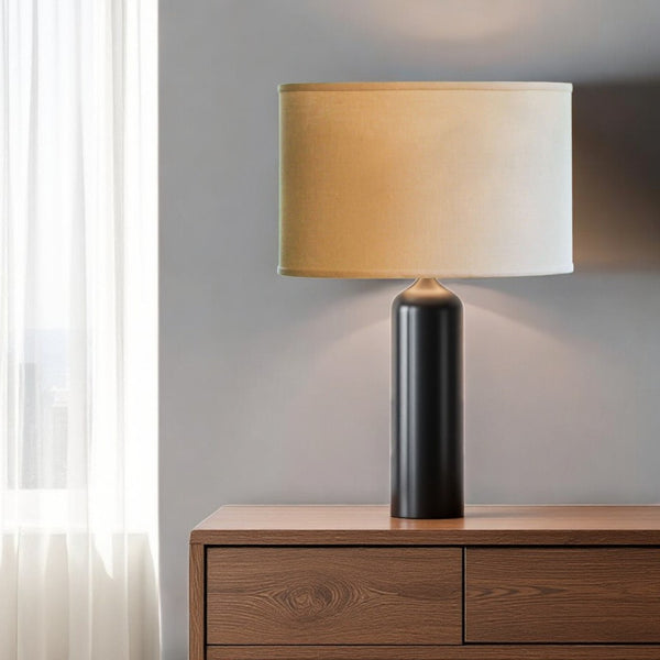 HomeRoots Beige Linen Oval Lamp Shade - Mid-Century Elegance for Ambient Lighting in Any Room Décor Beige 470221