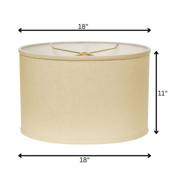 HomeRoots Beige Linen Oval Lamp Shade - Mid-Century Elegance for Ambient Lighting in Any Room Décor Beige 470221