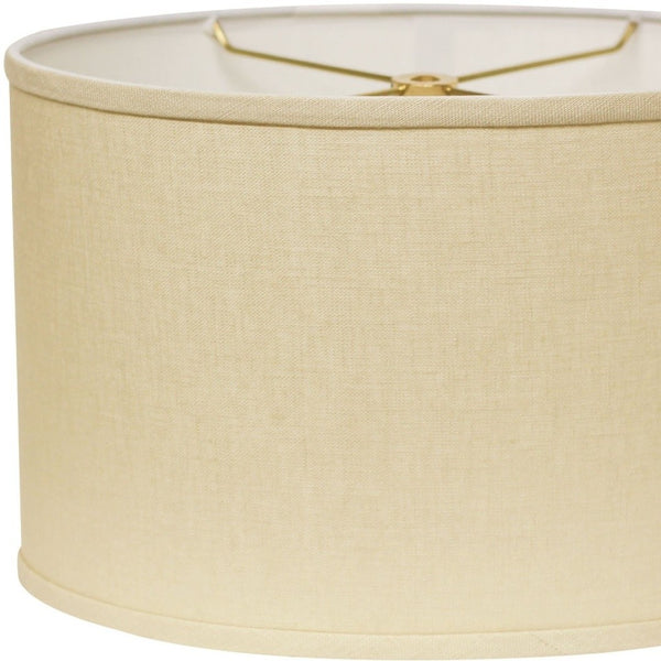 HomeRoots Beige Linen Oval Lamp Shade - Mid-Century Elegance for Ambient Lighting in Any Room Décor Beige 470221