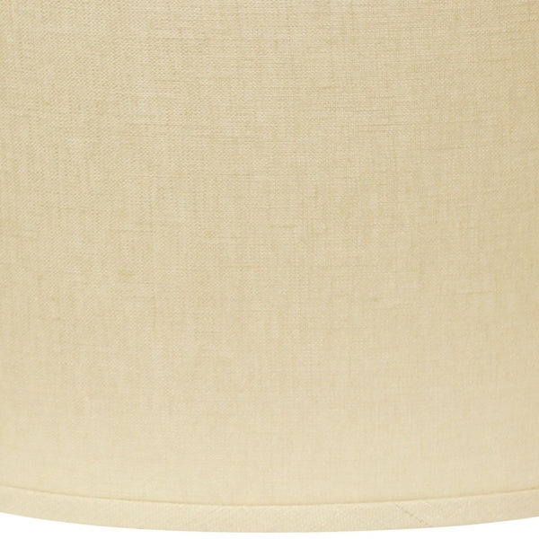 HomeRoots Beige Linen Oval Lamp Shade - Mid-Century Elegance for Ambient Lighting in Any Room Décor Beige 470221