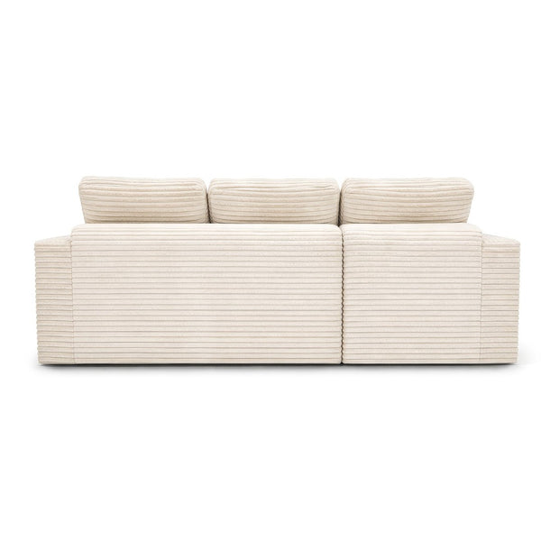 English Elm Modular Cloud Sectional Sofa with Ottoman Faux Fur Velvet Plush Living Room Couch W5502S00007