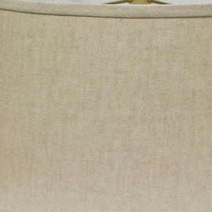 HomeRoots Beige Linen Oval Lamp Shade - Mid-Century Elegance for Ambient Lighting in Any Room Décor Heather 470222