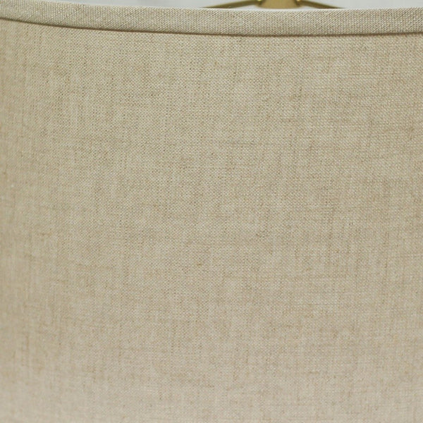 HomeRoots Beige Linen Oval Lamp Shade - Mid-Century Elegance for Ambient Lighting in Any Room Décor Heather 470222