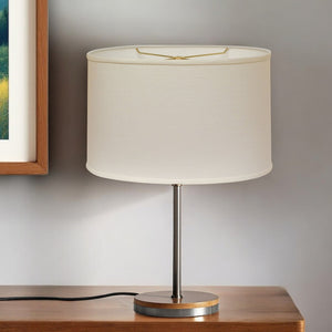 HomeRoots White Linen Oval Lamp Shade - Elevate Your Space with Mid-Century Style and Soft, Inviting Light 470223