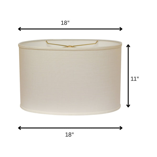 HomeRoots White Linen Oval Lamp Shade - Elevate Your Space with Mid-Century Style and Soft, Inviting Light 470223
