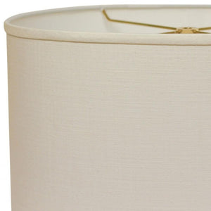 HomeRoots White Linen Oval Lamp Shade - Elevate Your Space with Mid-Century Style and Soft, Inviting Light 470223