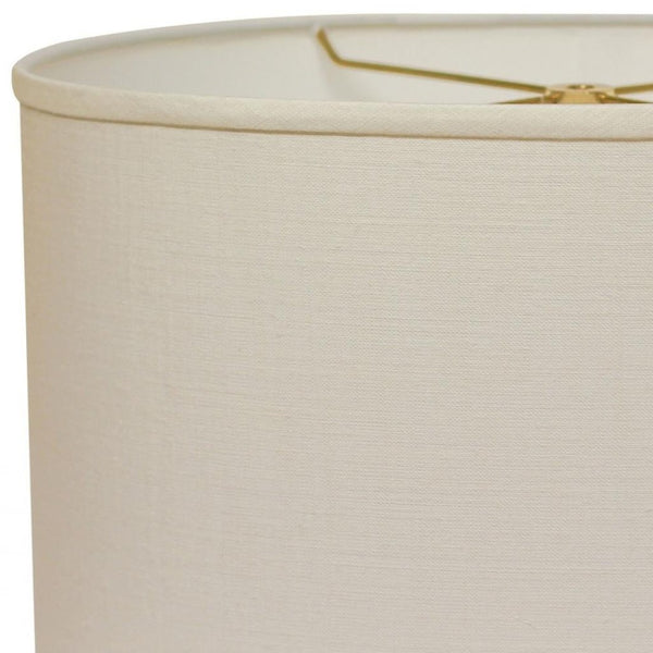 HomeRoots White Linen Oval Lamp Shade - Elevate Your Space with Mid-Century Style and Soft, Inviting Light 470223