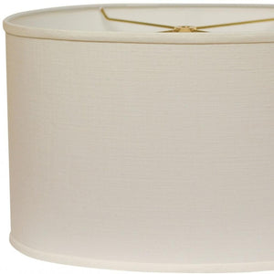 HomeRoots White Linen Oval Lamp Shade - Elevate Your Space with Mid-Century Style and Soft, Inviting Light 470223