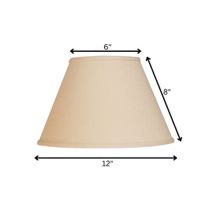 Homeroots 12" Parchment Beige Premium Empire Slanted Linen Lampshade - Stylish Mid-century Modern Design  Linen 470239