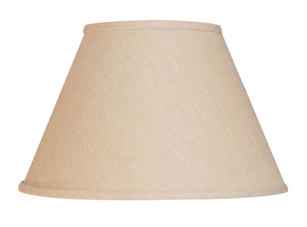 Homeroots 12" Dark Wheat Premium Empire Slanted Linen Lampshade - Elevate Your Room With Modern Elegance Heather Linen 470240