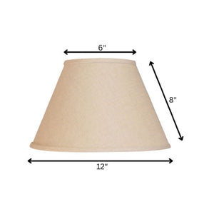 Homeroots 12" Dark Wheat Premium Empire Slanted Linen Lampshade - Elevate Your Room With Modern Elegance Heather Linen 470240