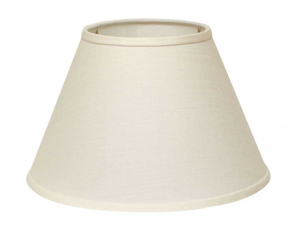 Homeroots 12" Dark Wheat Premium Empire Slanted Linen Lampshade - Elevate Your Room With Modern Elegance White Linen 470241