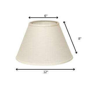 Homeroots 12" Dark Wheat Premium Empire Slanted Linen Lampshade - Elevate Your Room With Modern Elegance White Linen 470241