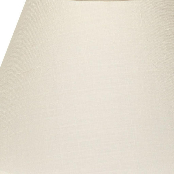 Homeroots 12" Dark Wheat Premium Empire Slanted Linen Lampshade - Elevate Your Room With Modern Elegance White Linen 470241