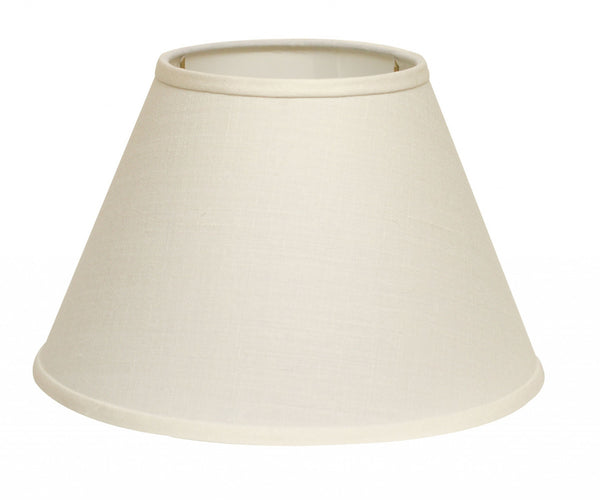 Homeroots 12" Dark Wheat Premium Empire Slanted Linen Lampshade - Elevate Your Room With Modern Elegance White Linen 470241