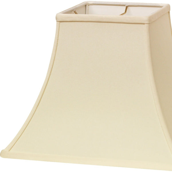 Homeroots 10" Ivory Premium Square Bell Slanted No Slub Lampshade  No Slub Innsbruck 470242