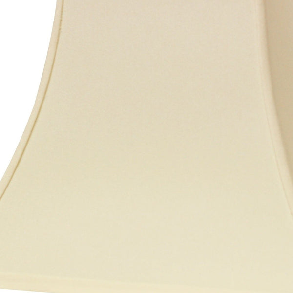 Homeroots 10" Ivory Premium Square Bell Slanted No Slub Lampshade  No Slub Innsbruck 470242