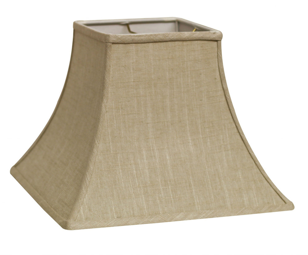 Homeroots 10" Light Wheat Premium Square Bell Slanted Linen Lampshade  Linen 470244