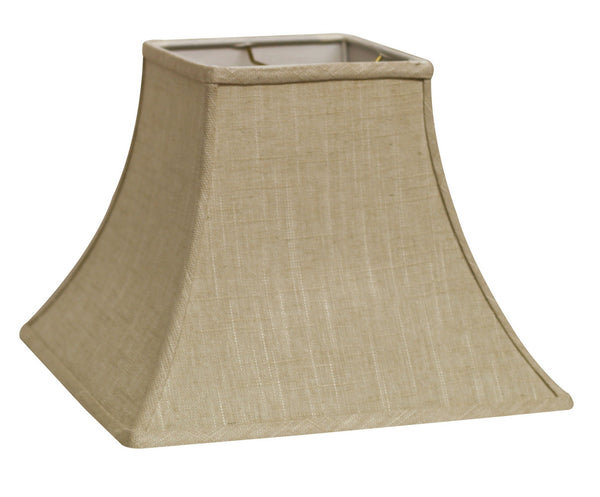 Homeroots 10" Light Wheat Premium Square Bell Slanted Linen Lampshade  Linen 470244