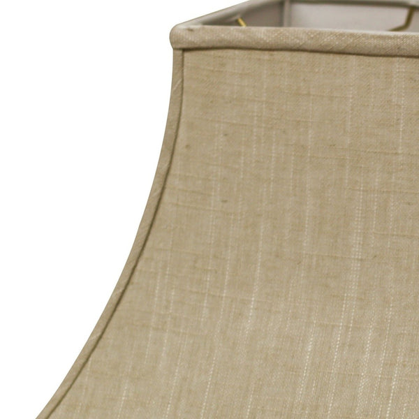 Homeroots 10" Light Wheat Premium Square Bell Slanted Linen Lampshade  Linen 470244