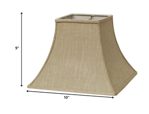Homeroots 10" Light Wheat Premium Square Bell Slanted Linen Lampshade  Linen 470244