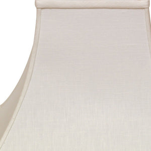 Homeroots 10" White Premium Square Bell Slanted Linen Lampshade  Linen 470247