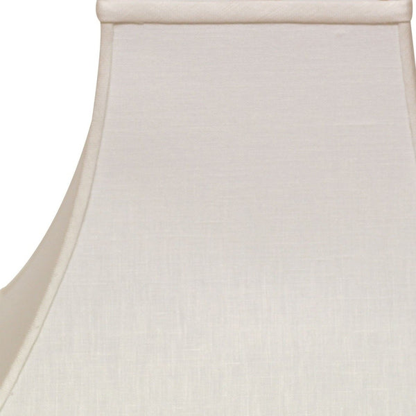 Homeroots 10" White Premium Square Bell Slanted Linen Lampshade  Linen 470247