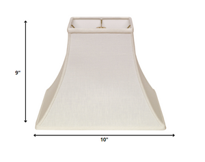 Homeroots 10" White Premium Square Bell Slanted Linen Lampshade  Linen 470247