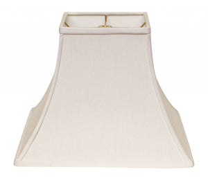 Homeroots 12" White Premium Square Bell Slanted No Slub Lampshade  No Slub Innsbruck 470249
