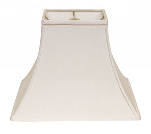 Homeroots 12" White Premium Square Bell Slanted No Slub Lampshade  No Slub Innsbruck 470249