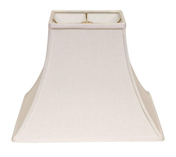 Homeroots 12" White Premium Square Bell Slanted No Slub Lampshade  No Slub Innsbruck 470249