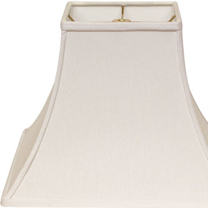 Homeroots 12" White Premium Square Bell Slanted No Slub Lampshade  No Slub Innsbruck 470249