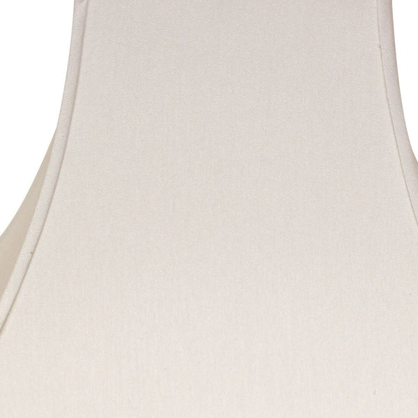 Homeroots 12" White Premium Square Bell Slanted No Slub Lampshade  No Slub Innsbruck 470249