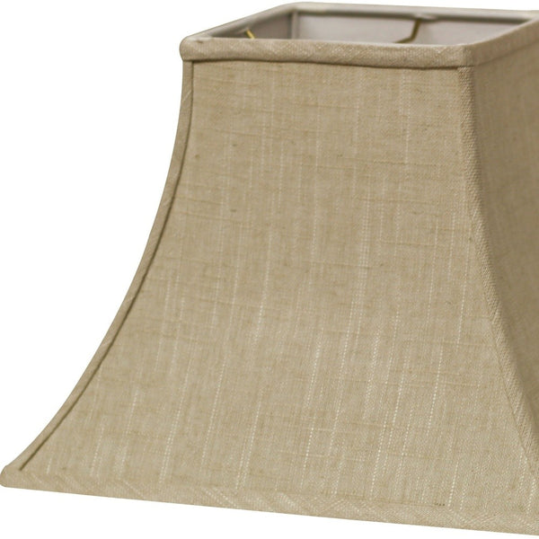 Homeroots 12" Light Wheat Premium Square Bell Slanted Linen Lampshade  Linen 470250
