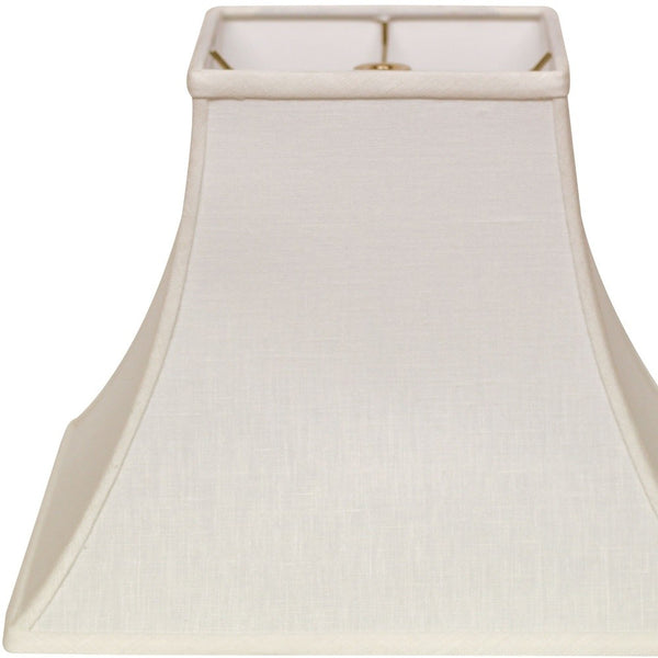 Homeroots 12" White Premium Square Bell Slanted Linen Lampshade  Linen 470253